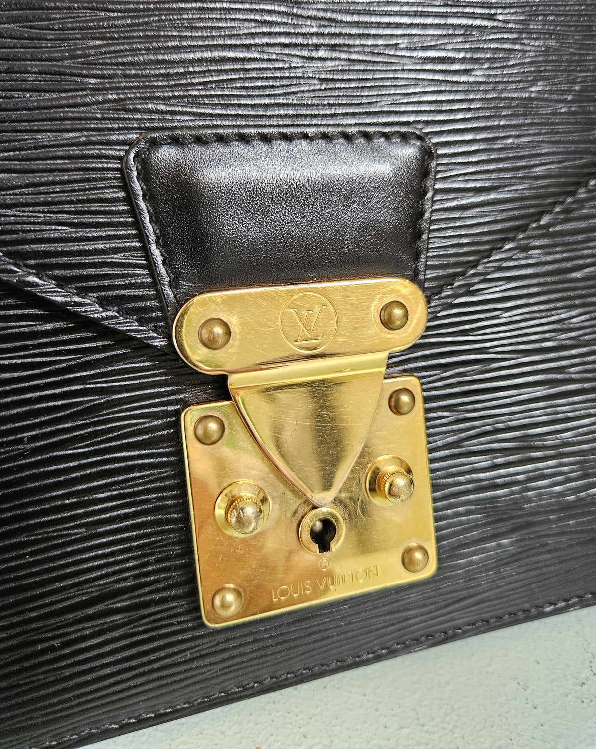 Vintage Louis Vuitton Black Epi Leather Pochette
