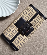 Portefeuille gros-grain monogrammé Fendi Zucca