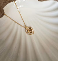 Collier pendentif cœur plaqué or vintage Dior