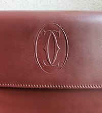 Vintage Cartier Burgundy Leather Clutch