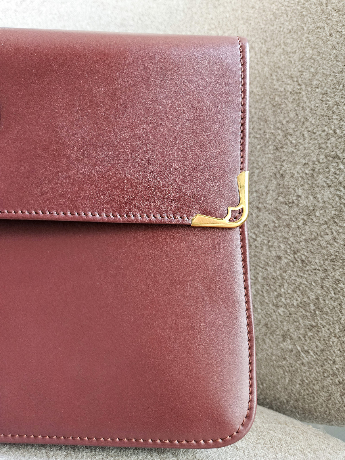 Vintage Cartier Burgundy Leather Clutch