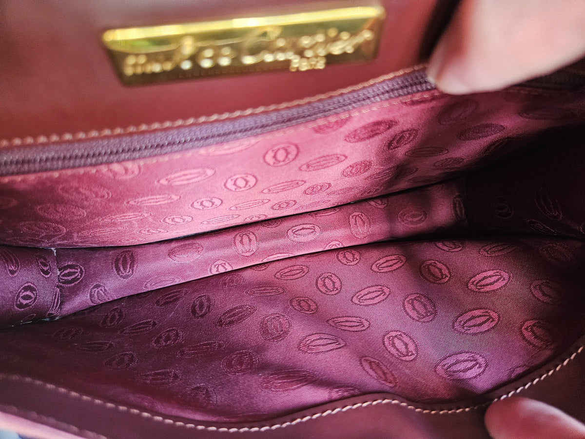 Vintage Cartier Burgundy Leather Clutch