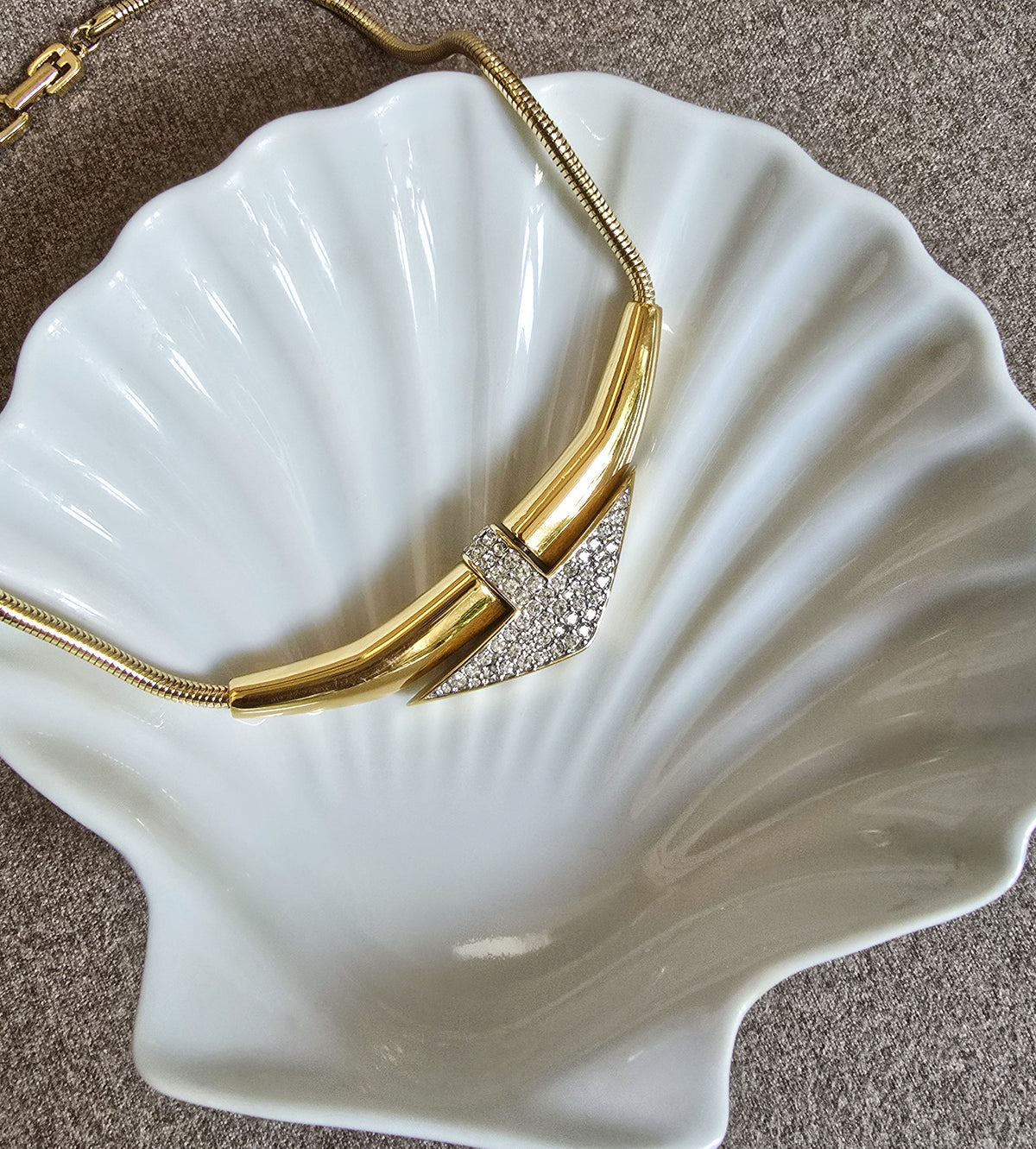 Vintage Givenchy Art Deco Gold-Plated Necklace