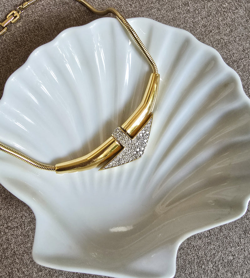 Vintage Givenchy Art Deco Gold-Plated Necklace