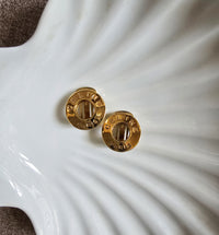 Vintage Celine Gold-Plated Clip-On Earrings
