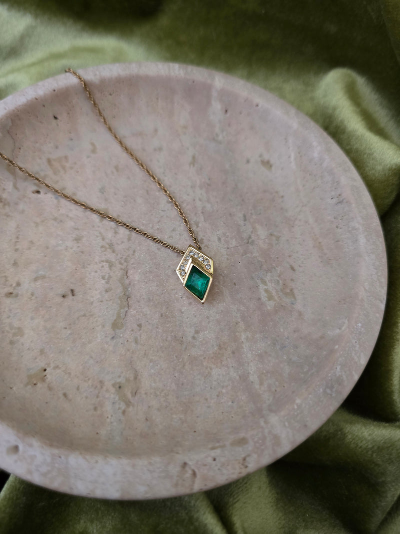 Vintage Dior Green Pendant Necklace
