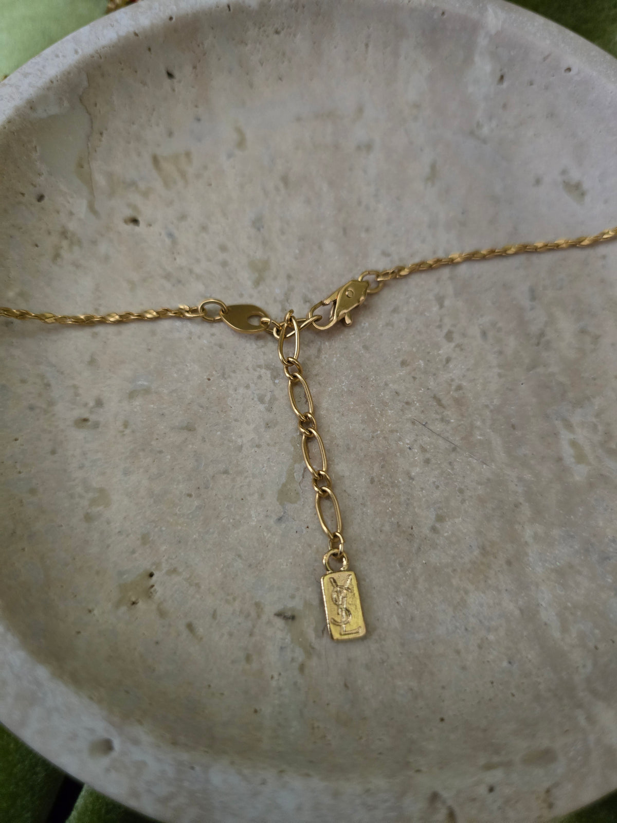 YSL Gold-Plated Holly Leaf Pendant Necklace