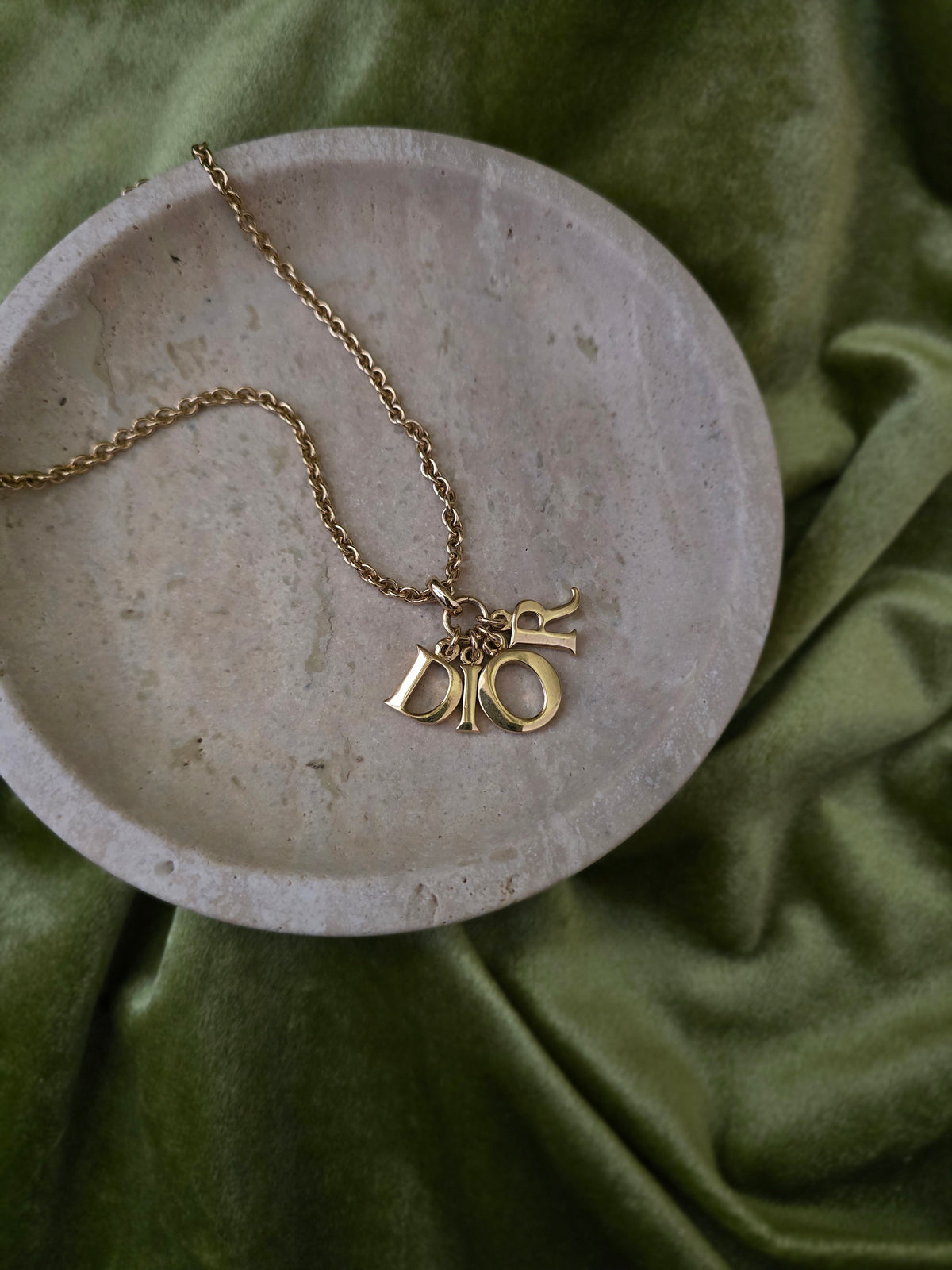 Dior Gold-Plated Necklace with CD Charm