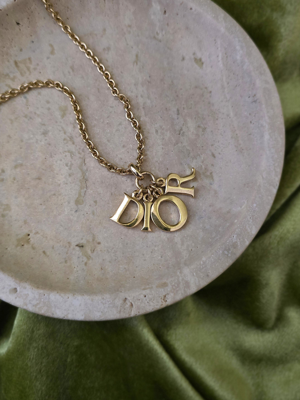 Dior Gold-Plated Necklace with CD Charm
