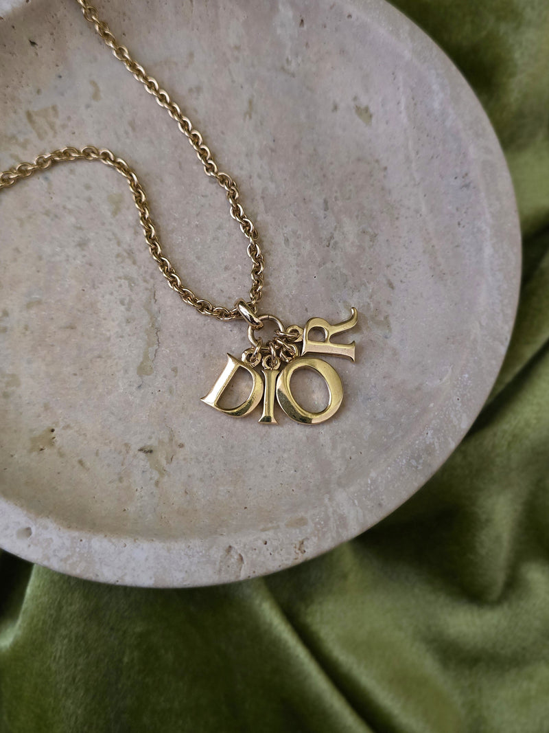 Dior Gold-Plated Necklace with CD Charm