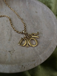 Dior Gold-Plated Necklace with CD Charm