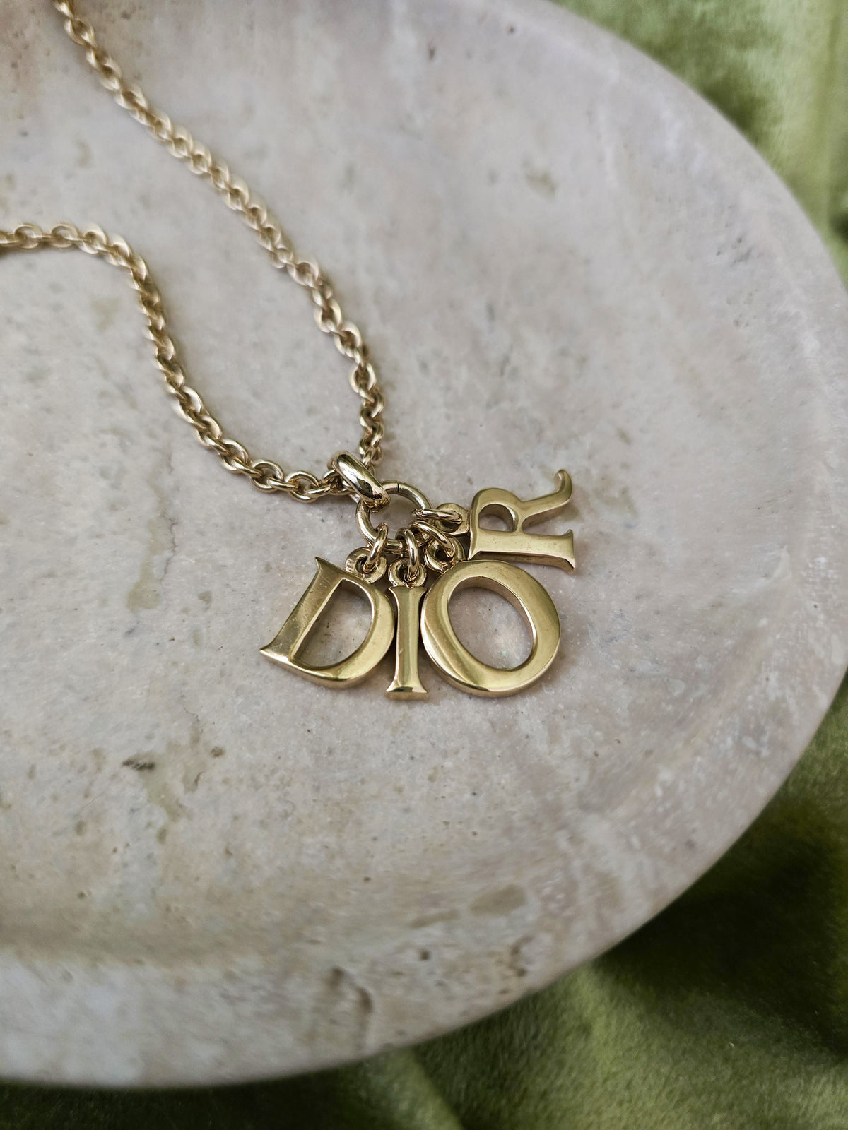 Dior Gold-Plated Necklace with CD Charm