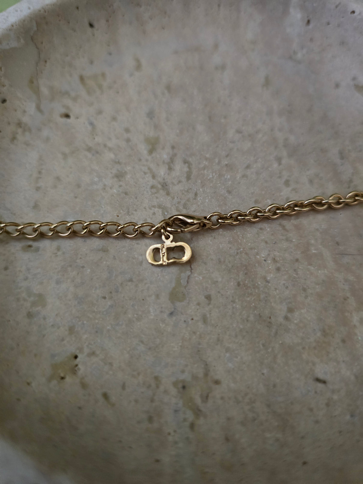 Dior Gold-Plated Necklace with CD Charm