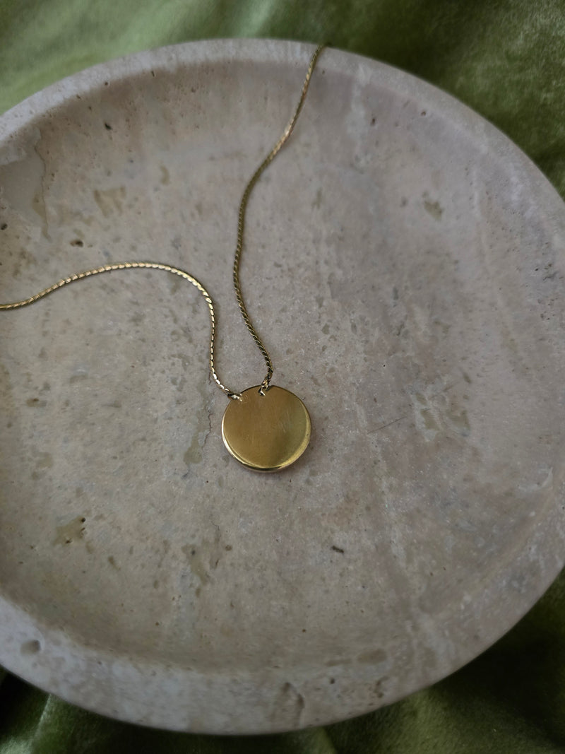 Dior Vintage Gold-Plated Necklace Round Pendant