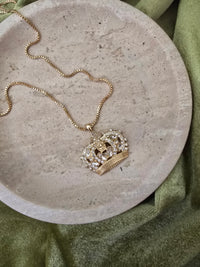 Versace Vintage Gold Crown Pendant Necklace