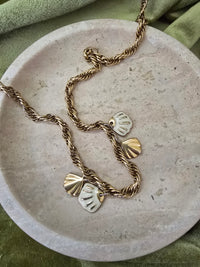 Givenchy Vintage Gold Shell Charm Necklace