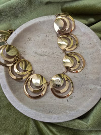Celine Vintage Gold Geometric Statement Necklace