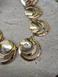 Celine Vintage Gold Geometric Statement Necklace