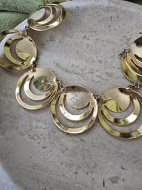 Celine Vintage Gold Geometric Statement Necklace