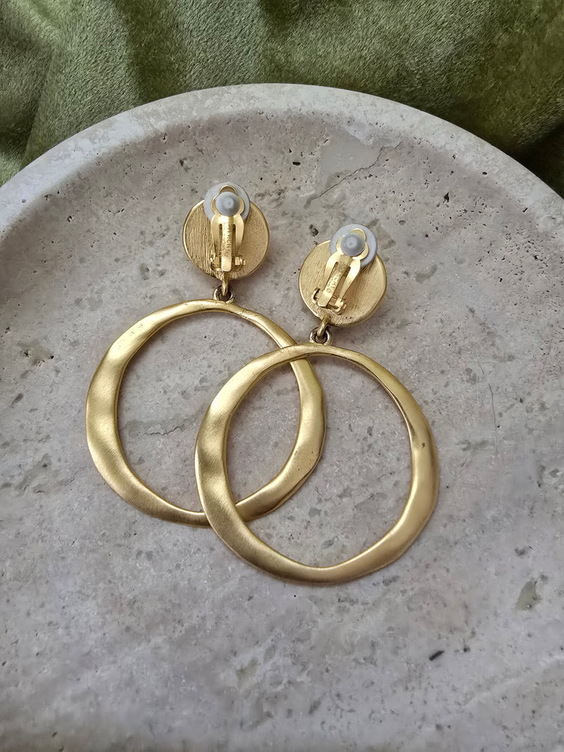 Vintage Givenchy Clip-On Hoop Earrings