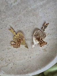 Dior Gold-Plated Heart & Arrow Clip-On Earrings with Crystal & 'D' Charm