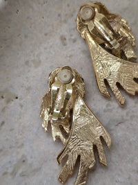 Vintage Givenchy Gold Statement Earrings with Rhinestones – 1980s Glamour
