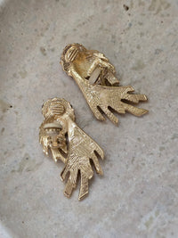 Vintage Givenchy Gold Statement Earrings with Rhinestones – 1980s Glamour