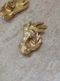 Vintage Givenchy Gold Statement Earrings with Rhinestones – 1980s Glamour