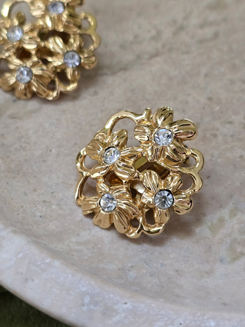 Yves Saint Laurent Vintage Floral Clip-On Earrings
