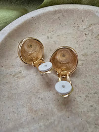 Nina Ricci Vintage Pearl Dome Clip-On Earrings
