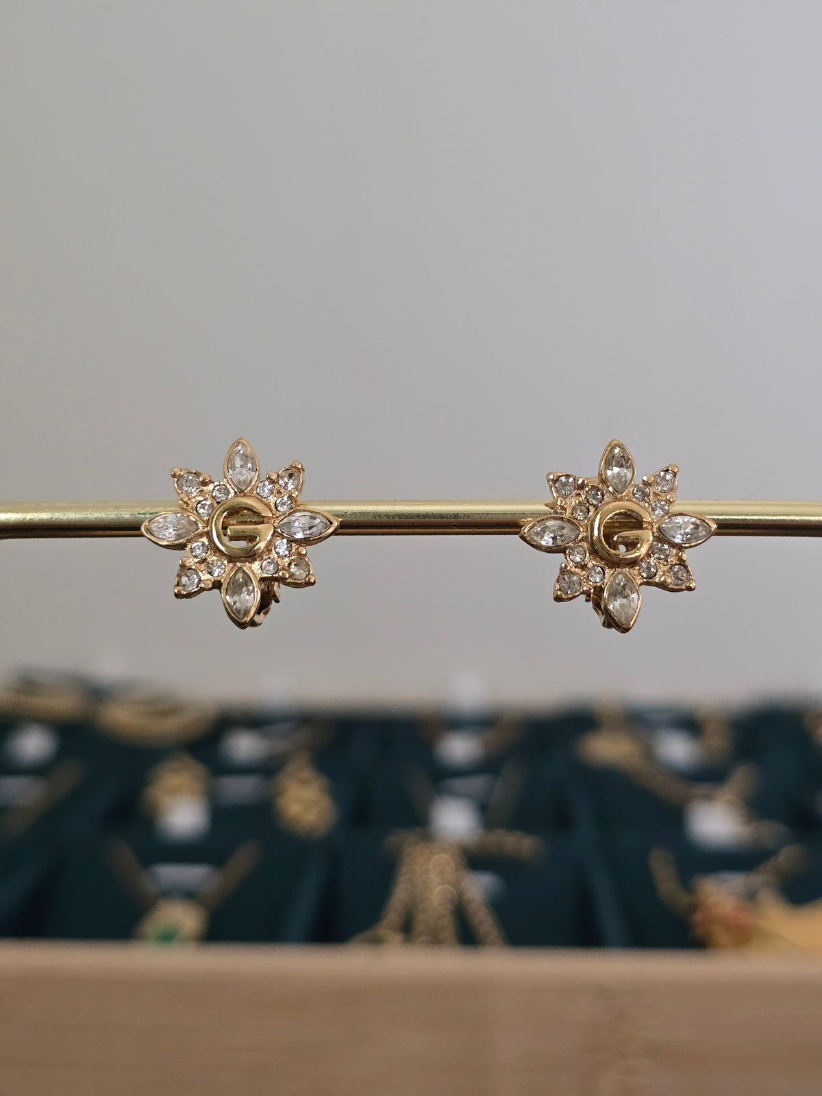 Givenchy Vintage Gold-Plated Floral Clip-On Earrings