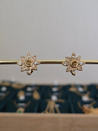Givenchy Vintage Gold-Plated Floral Clip-On Earrings