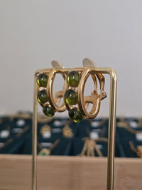 Givenchy Vintage Green Cabochon Clip-On Earrings