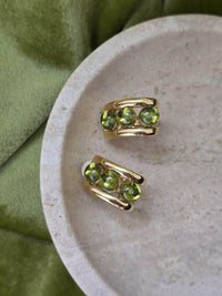 Givenchy Vintage Green Cabochon Clip-On Earrings