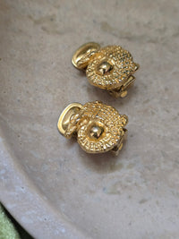 Vintage Celine 1992 Crocodile Clip-On Earrings