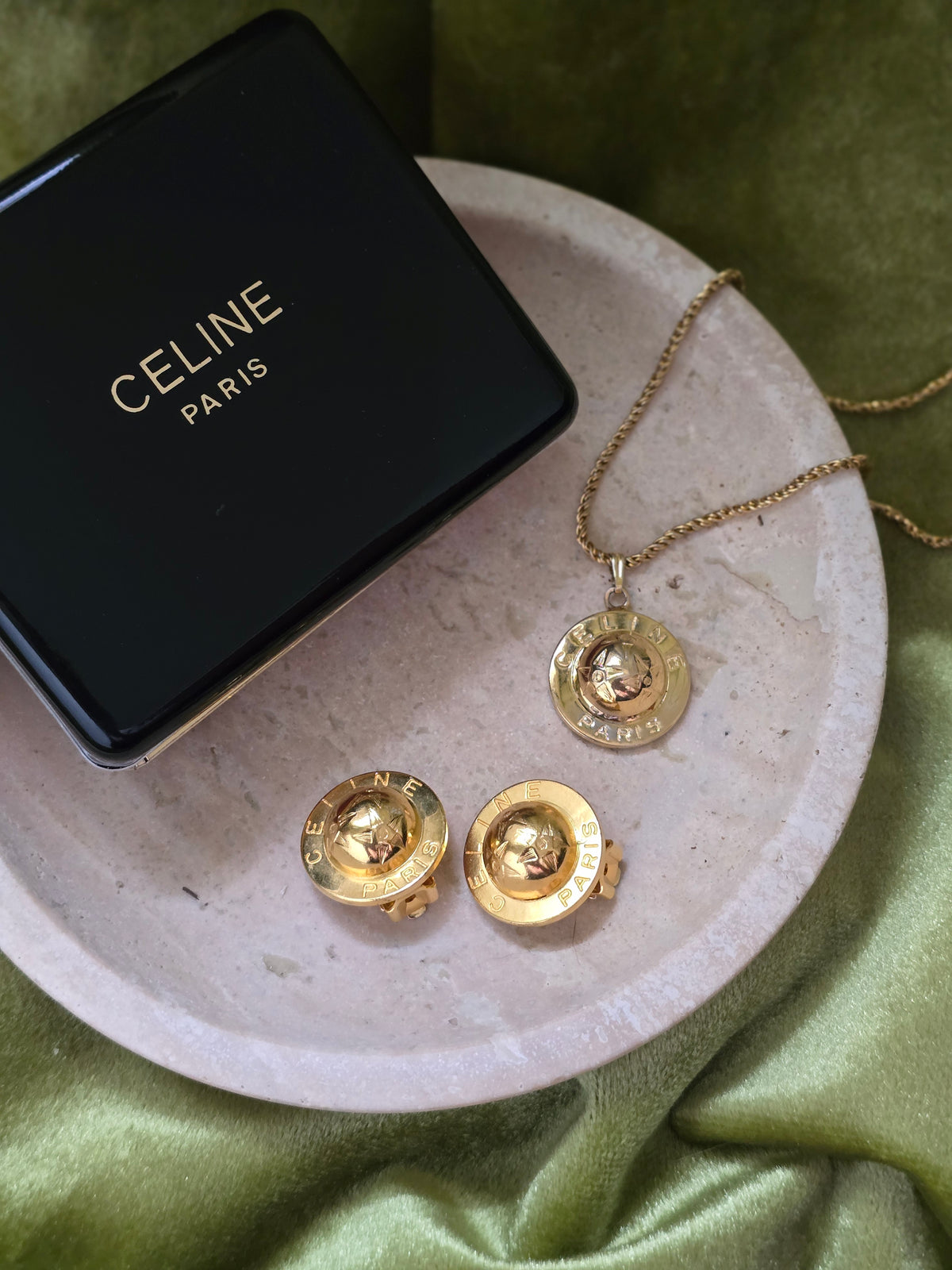 Vintage Celine Starball Set – Earrings & Necklace