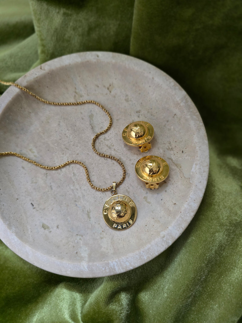 Vintage Celine Starball Set – Earrings & Necklace