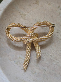 Christian Dior Vintage Gold-Plated Bow Brooch