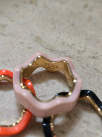 Fendi Wave Acetate Ring – Multicolor Designer Statement Jewelry (Size M)