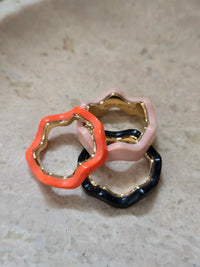 Fendi Wave Acetate Ring – Multicolor Designer Statement Jewelry (Size M)