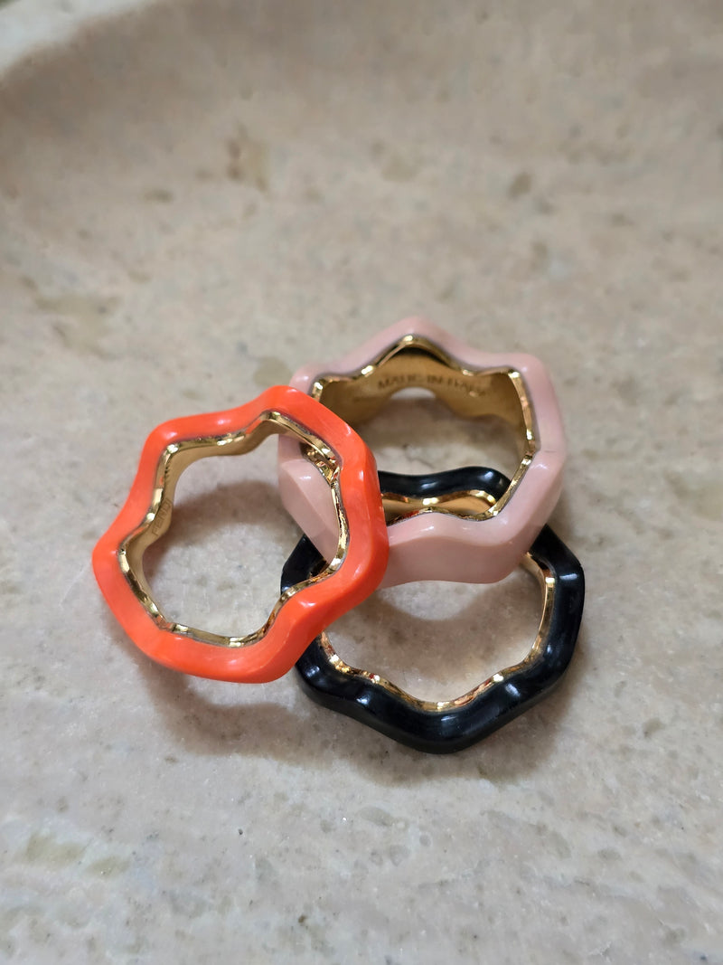 Fendi Wave Acetate Ring – Multicolor Designer Statement Jewelry (Size M)