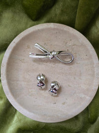 Vintage Dior Parure – Silver Tone Brooch & Clip-On Earrings Set