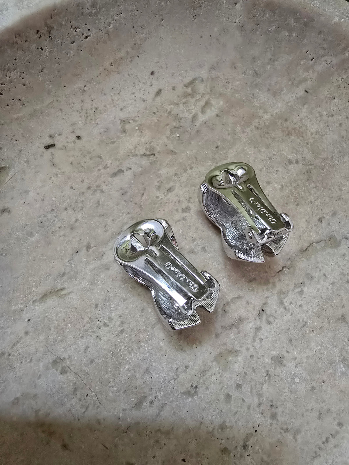 Vintage Dior Parure – Silver Tone Brooch & Clip-On Earrings Set