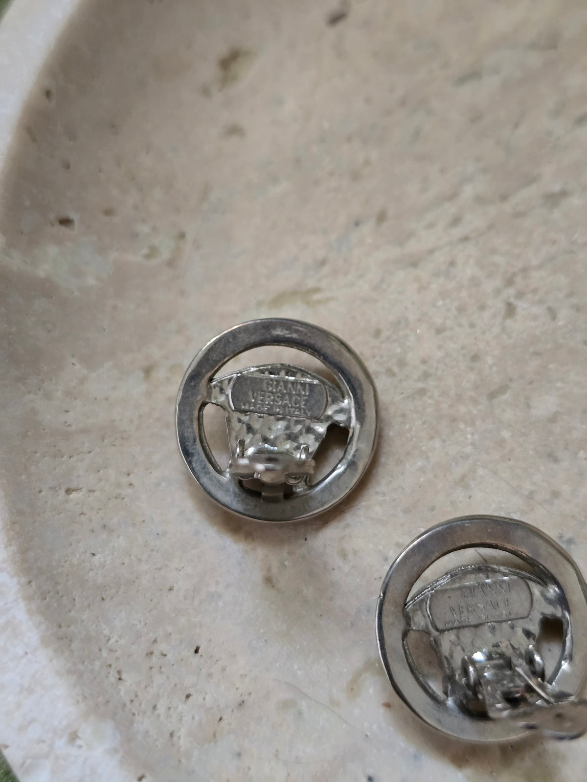Vintage Versace Medusa Clip-On Earrings – Silver-Tone