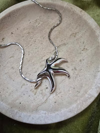 Givenchy Vintage Silver Starfish Pendant Necklace