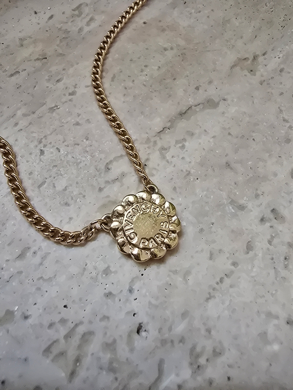 Givenchy Vintage Gold-Plated Necklace- Round Pendant