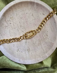 CELINE Vintage Horse Carriage Chain Bracelet