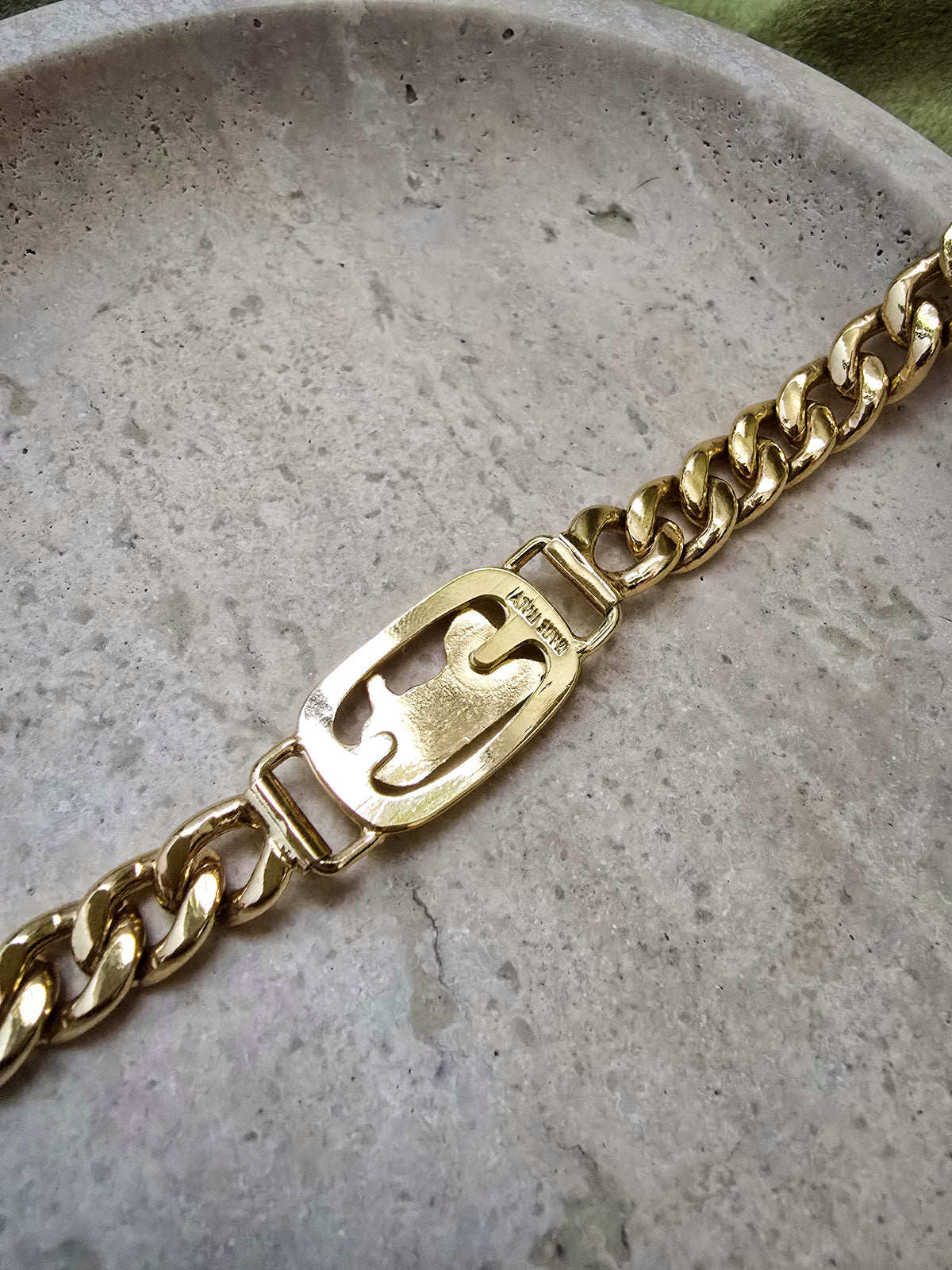 CELINE Vintage Horse Carriage Chain Bracelet