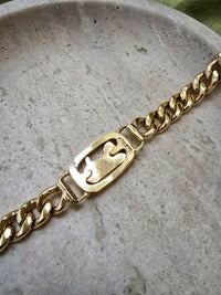 CELINE Vintage Horse Carriage Chain Bracelet