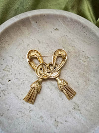 Vintage Sonia Rykiel Gold Knot Brooch